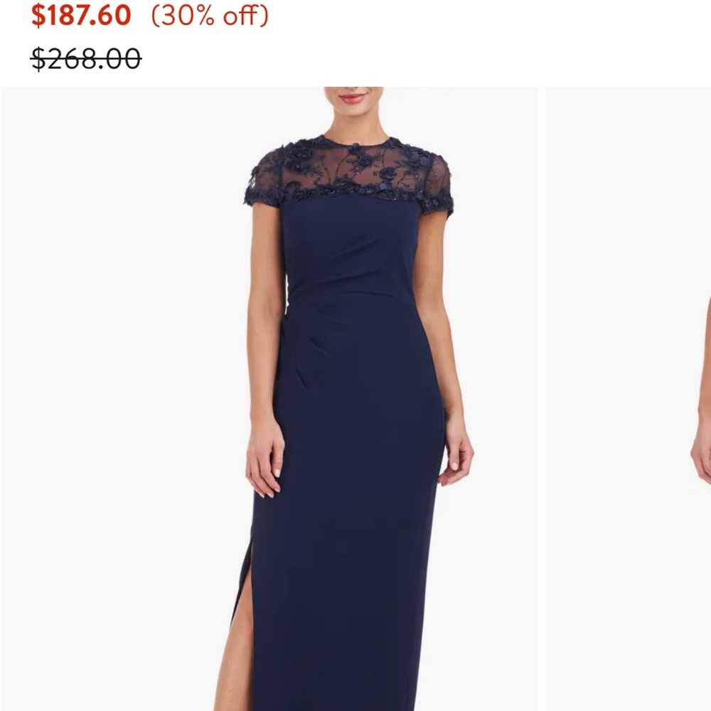 Elegant Navy Blue Evening Gown